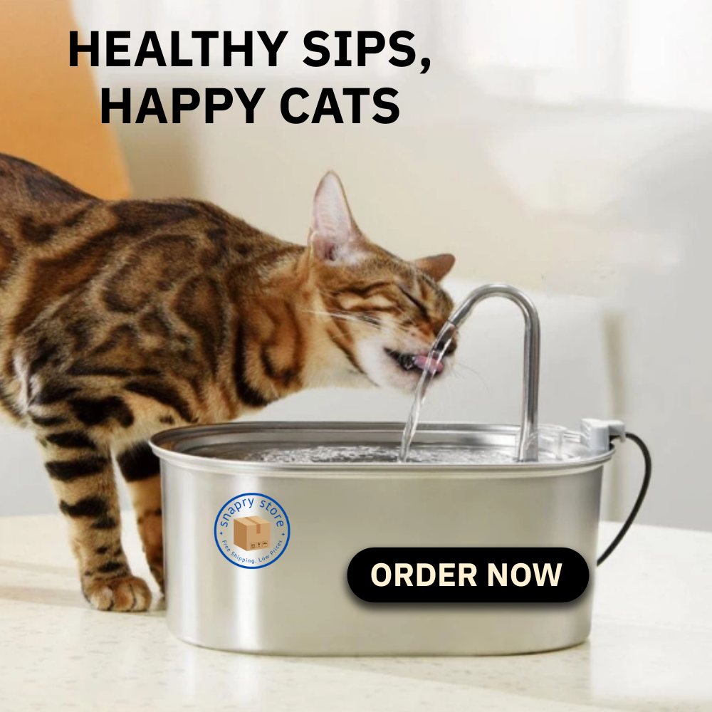 Smart Stainless Steel Cat Water Fountain – 3.2L Ultra-Quiet Automatic Pet Drinking Dispenser with Double Filtration, BPA-Free & Dishwasher Safe