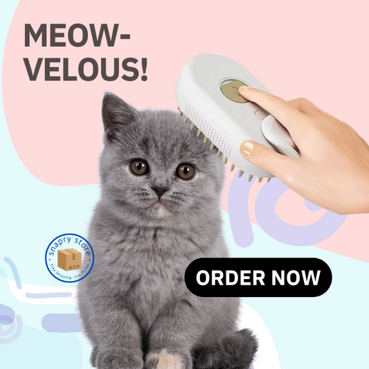 3-in-1 Electric Pet Grooming Brush with Steam Spray – USB Rechargeable Cat & Dog Comb with Massage Feature
