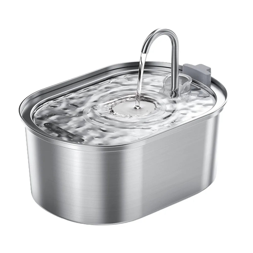Smart Stainless Steel Cat Water Fountain – 3.2L Ultra-Quiet Automatic Pet Drinking Dispenser with Double Filtration, BPA-Free & Dishwasher Safe