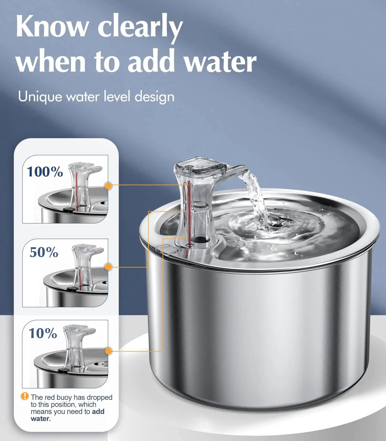 Stainless Steel Automatic Pet Water Fountain – 2L Cat & Dog Water Dispenser with Smart Sensor & Optional Heater