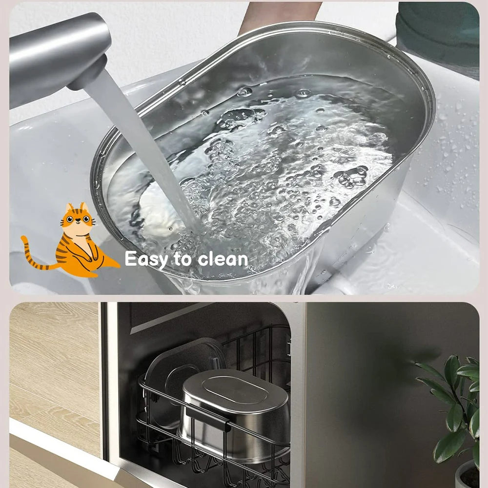 Smart Stainless Steel Cat Water Fountain – 3.2L Ultra-Quiet Automatic Pet Drinking Dispenser with Double Filtration, BPA-Free & Dishwasher Safe
